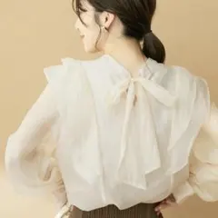 vis シアーボウタイリボンブラウス