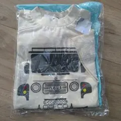 車プリント Tシャツ クリーム色