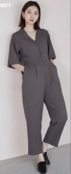 ARUMDYダークグレー パフスリーブ オールインワン ジャンプスーツ　値下げ