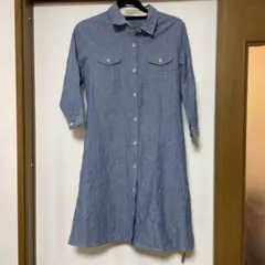 CROCODILE ブルー シャツワンピース L