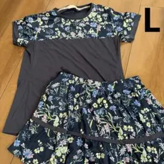 ルコック　花柄のセットアップＬ　テニス