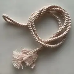 No.19 淡いピンクの編み込み帯締め