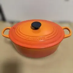 LE CREUSET 両手鍋 オレンジ 18cm - メルカリ