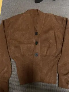 ブラウン カーディガン XS 細見え