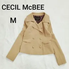 【セシルマクビー】ベージュ ダブルブレスト M ジャケット アウターk3797