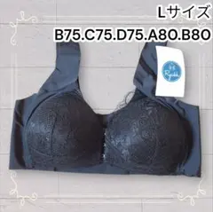 《新品》 シンプルデザインのフロントホックノンワイヤーブラ ブラック Lのサムネイル