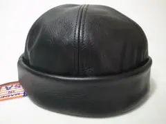 USA製ニューヨークハットLamba Thugレザー本革製ショートワッチ黒M新品 米国製ニューヨークハットLamba Thugレザー本革製ショートワッチ黒XL