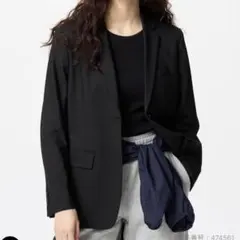 ユニクロ　テーラードジャケットリラックス　ブラックLサイズ