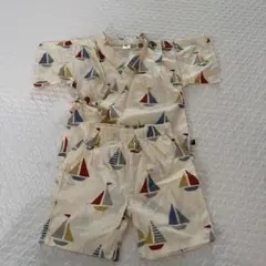 フタフタ　帆船柄甚平 95サイズ