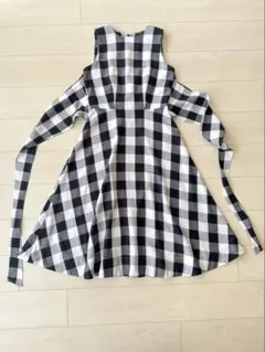 ✨週末SALE✨ Dinos RULEノースリーブチェック柄 ロングワンピース