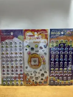 ◎カラフルなたまごっちキャラクターのプチプチシールキラキラシール３シートセット◎