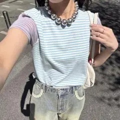 クレイジーパターンコンパクトボーダーTeeのサムネイル
