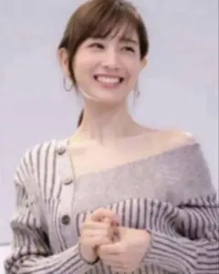 田中みな実さん着用　アシンメトリー リブニット ロングワンピース グレー