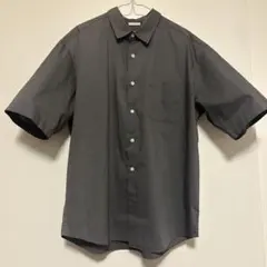 GU ブロードオーバーサイズシャツ 半袖 グレー L