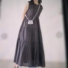 Ray Cassin ロングワンピース グレー フリーサイズ