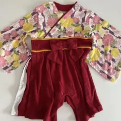 袴ロンパース 赤