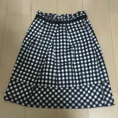 ef-de 春夏 白黒 チェックスカート レディース