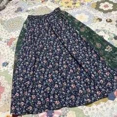 チチカカ 花柄 切替 スカート フレア ウエストゴム エスニック ボヘミアンのサムネイル