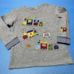 極美品ミキハウス★プッチー君た列車のワッペン刺繍 トレーナー★90㎝