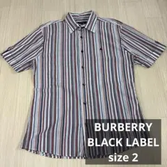 BURBERRY BLACK LABEL 半袖シャツ サイズ2 ストライプ