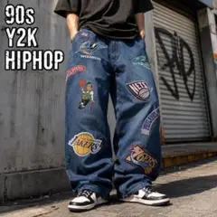 90s NBA公式 UNK ワッペン バギーデニム W36 Y2K HIPHOPのサムネイル