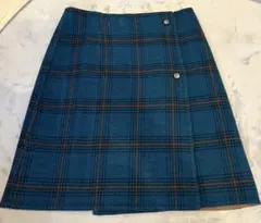 IENA イエナ　リバーシブル　台形　スカート 青チェック キャメル