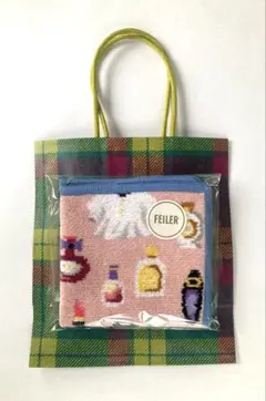 【新品未使用】フェイラー　羽田空港伊勢丹限定　タオルハンカチ　ペールピンク/アオ