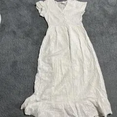 fifth 刺繍入りロングワンピース 半袖 古着系