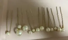 パール付きヘアピン Uピン　ヘアアクセサリー　結婚式　お呼ばれ　パール