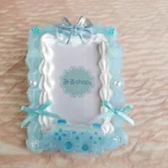 ホイップデコ　トレカケース　硬質ケースデコ　水色　ゲームコントローラー付き