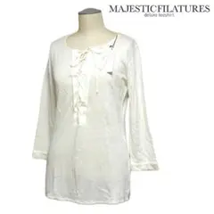 MAJESTIC FILATURES 新品 レースアップリネンカットソー S相当のサムネイル