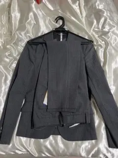 グレー ストライプ テーラードスーツ セット