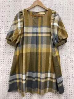 エミリーインパリスvibes レトロガーリー古着 チェック フランネルワンピースのサムネイル
