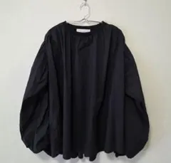 SUGAR ROSE シュガーローズ 袖リブボリュームブラウス　ブラック