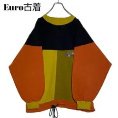 希少Euro古着 オーバーサイズスウェット 切り替えデザイン Lトレーナーy2k