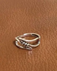 シルバー925 メキシカンジュエリーヴィンテージリングy2k交差デザイン リング