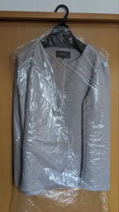 COMME CA ISM ノーカラージャケット 11号 グレー