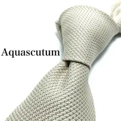 【極美品】Aquascutum ネクタイ 新品同様 無地 ホワイト 綺麗