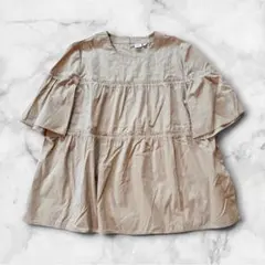 GAP ギャップ ティアードブラウス チュニック ベージュ M L 綿100%のサムネイル