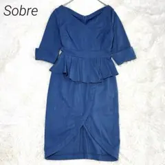 美品✨Sobre キャバドレス デニム地 ペプラムドレス タイト ストレッチ