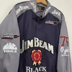 JH ジェフハミルトン レーシング ジャケット スタジャン 企業 ロゴ 刺繍