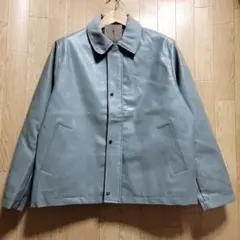 【LLサイズ】ワークマン シンセティックレザー カーコート グレー