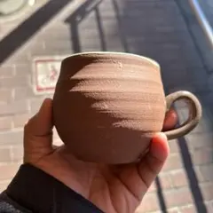 茶色 陶器 マグカップ