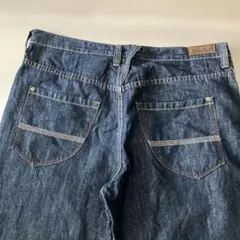 激レア 00s 濃紺ティンバーランド コットンリネン ワイドバギーデニム 