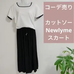 コーデ売り　カットソーは未着用Ｌ　柔らかプリーツスカートМのサムネイル