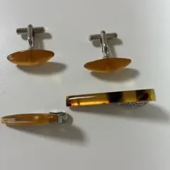 べっ甲　ネクタイピン カフス セット