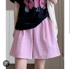 ◆新品、未使用◆　ギンガムチェックAラインショートパンツ　Mサイズ