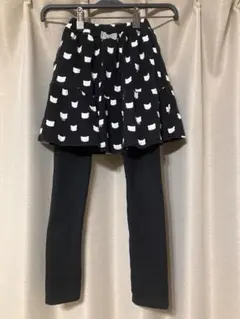 any FAM 猫柄　スカッツ　レギンス　スカート　130 ズボン ブラック