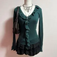 y2k 平成 カーディガン フリル フェアリーグランジ 森ガール