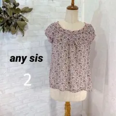 any sis【M相当】シースルーブラウス/フレンチスリーブ　フリル　春　夏